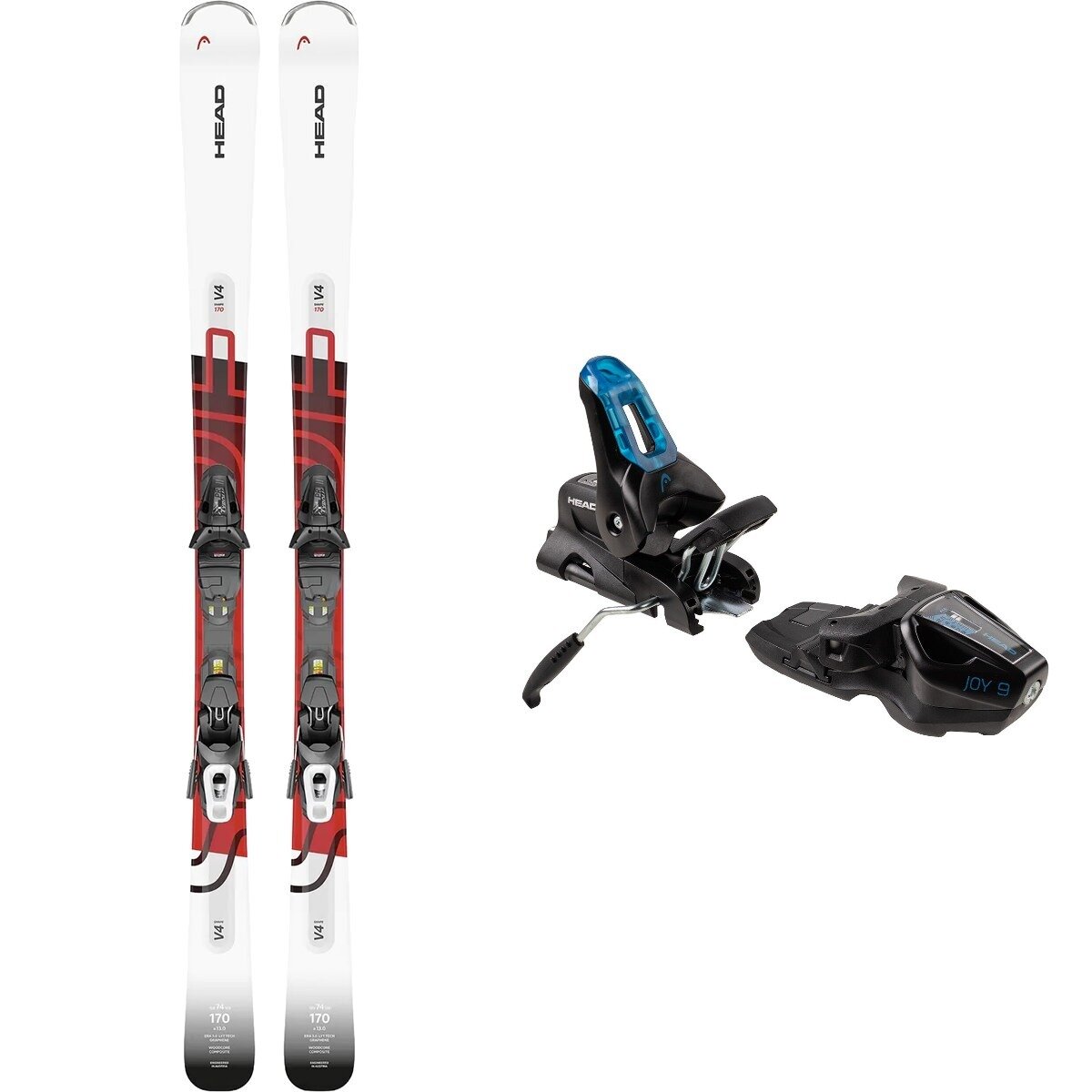 Head Usa Head USA Shape V4 Ski + Joy 9 Binding in Wh / Rd,Black / Blue - $665.00 at SteepandCheap.com