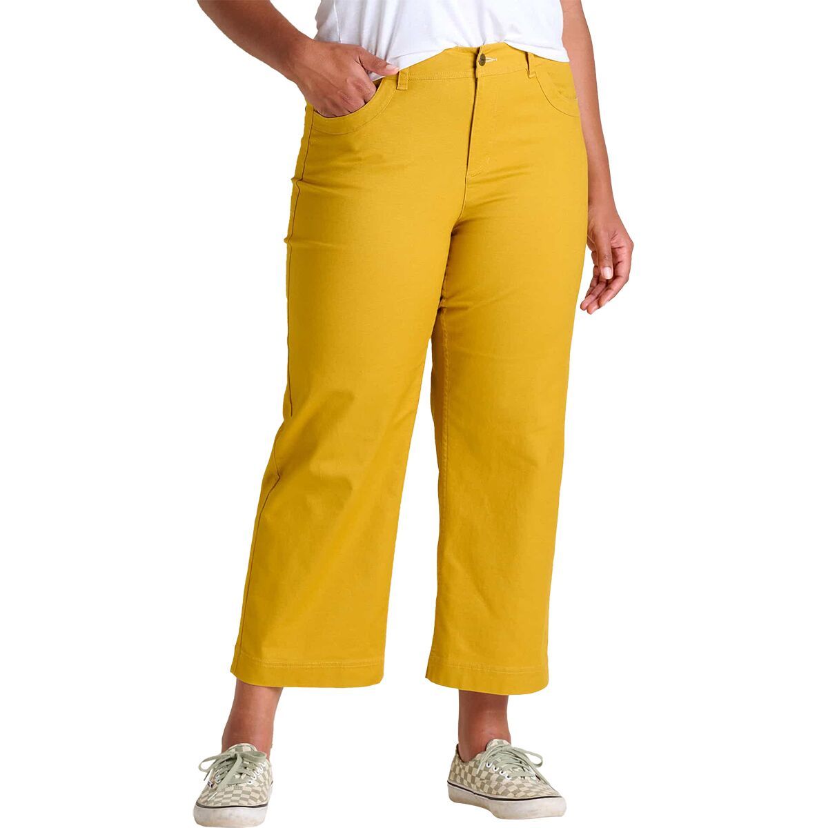 Toad&Co Women's Earthworks Wide Leg Pant in Straw Ditsy Print - Size: 10