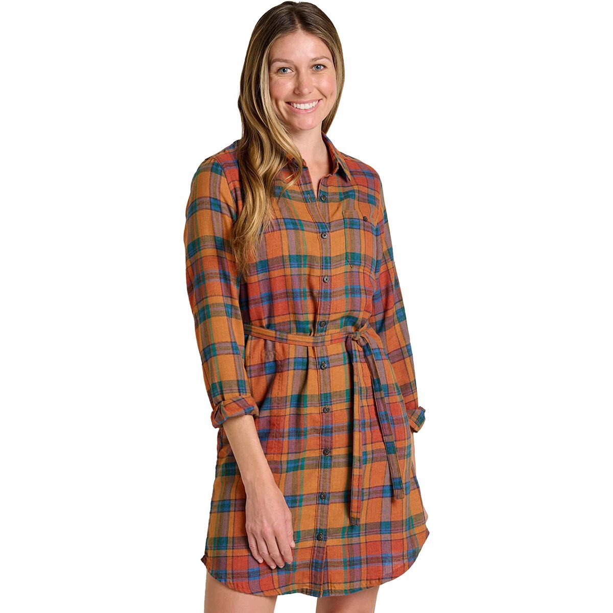 Toad&Co Women's Re-Form Flannel Shirt Dress in Hazel - Size: XS