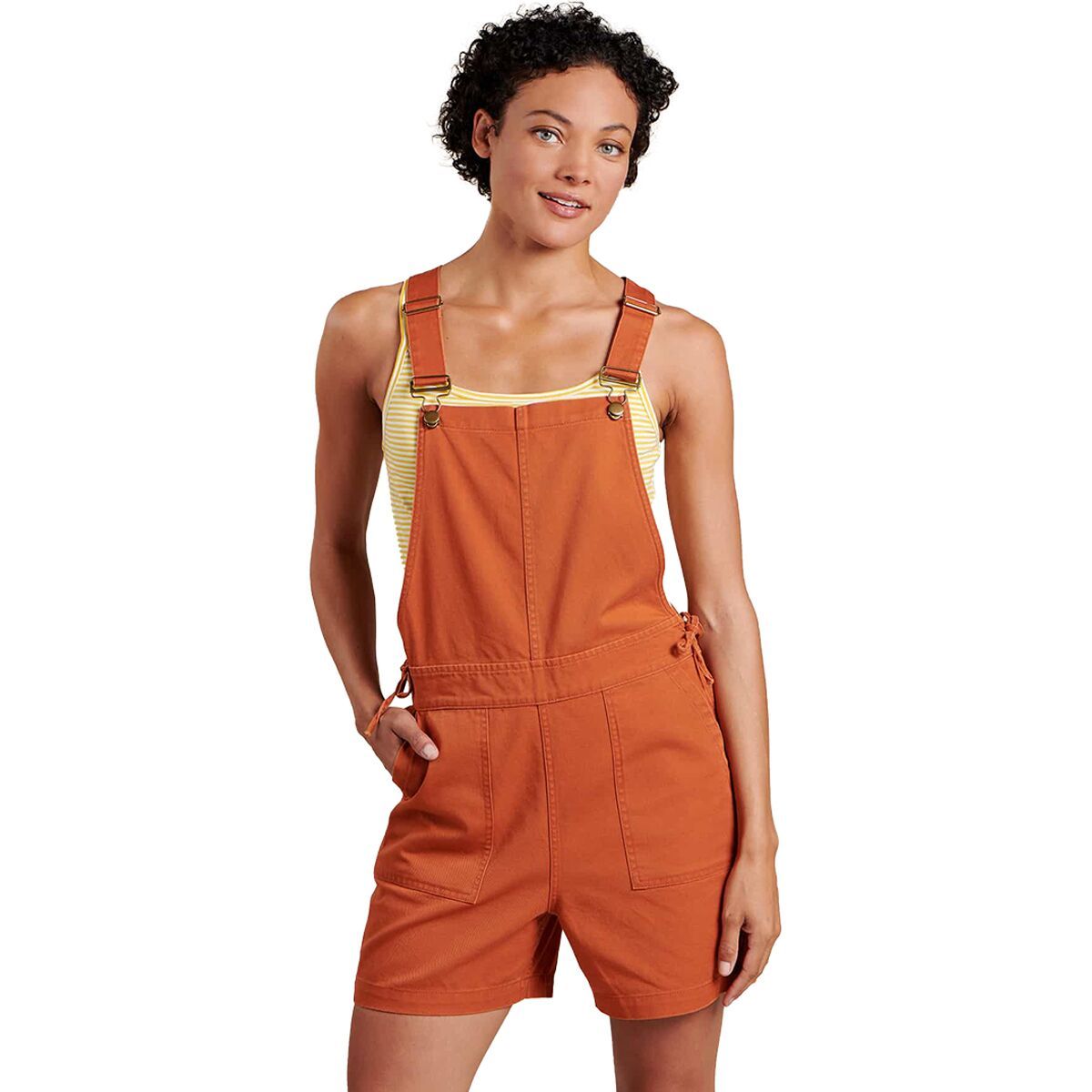 Toad&Co Women's Molera Shorteralls in Rust - Size: Large