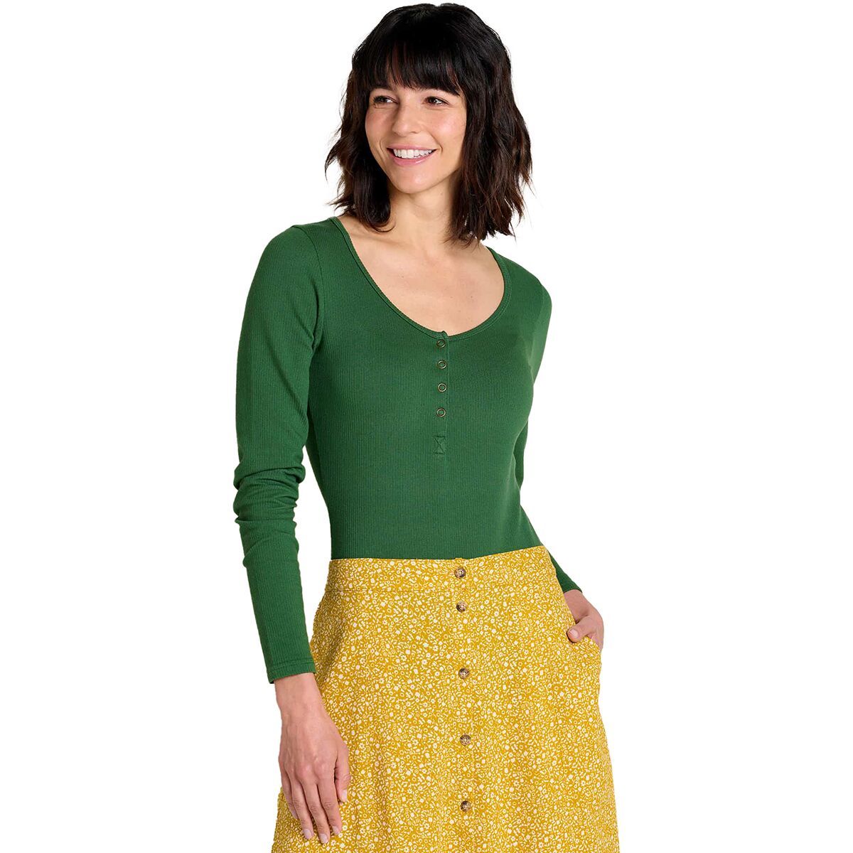 Toad&Co Women's Ponderosa Long-Sleeve Bodysuit in Pasture - Size: XL