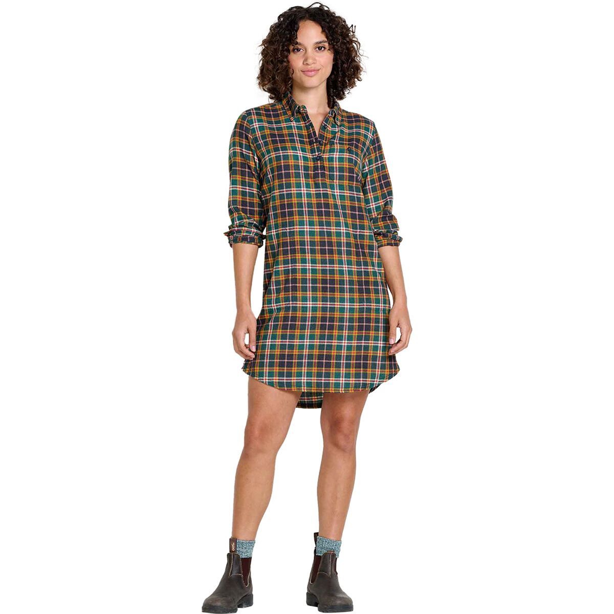 Toad&Co Women's Re-Form Popover Long-Sleeve Dress in Black Mid Scale - Size: XS