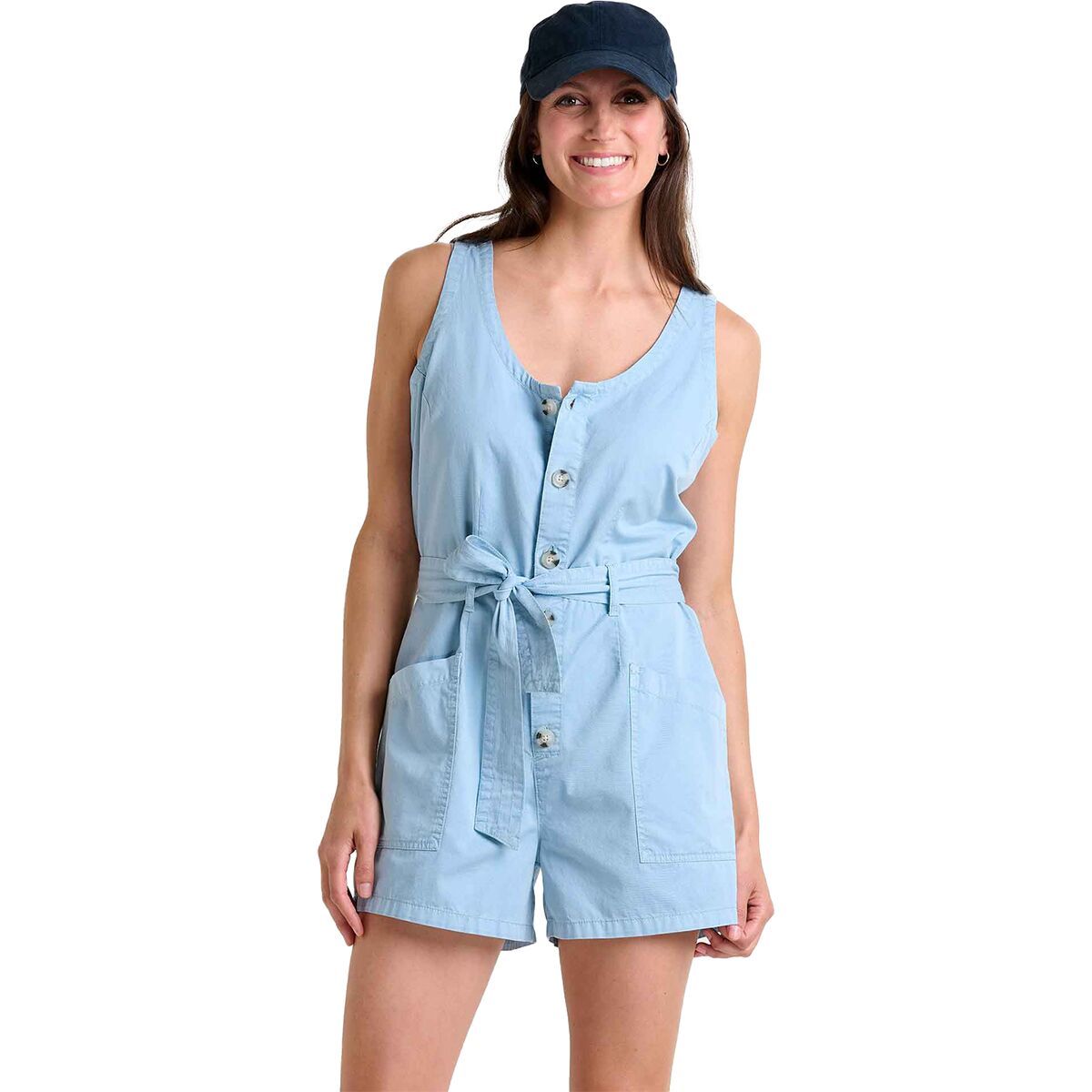 Toad&Co Women's Arroyo Twill Sleeveless Romper in Skyway - Size: XS