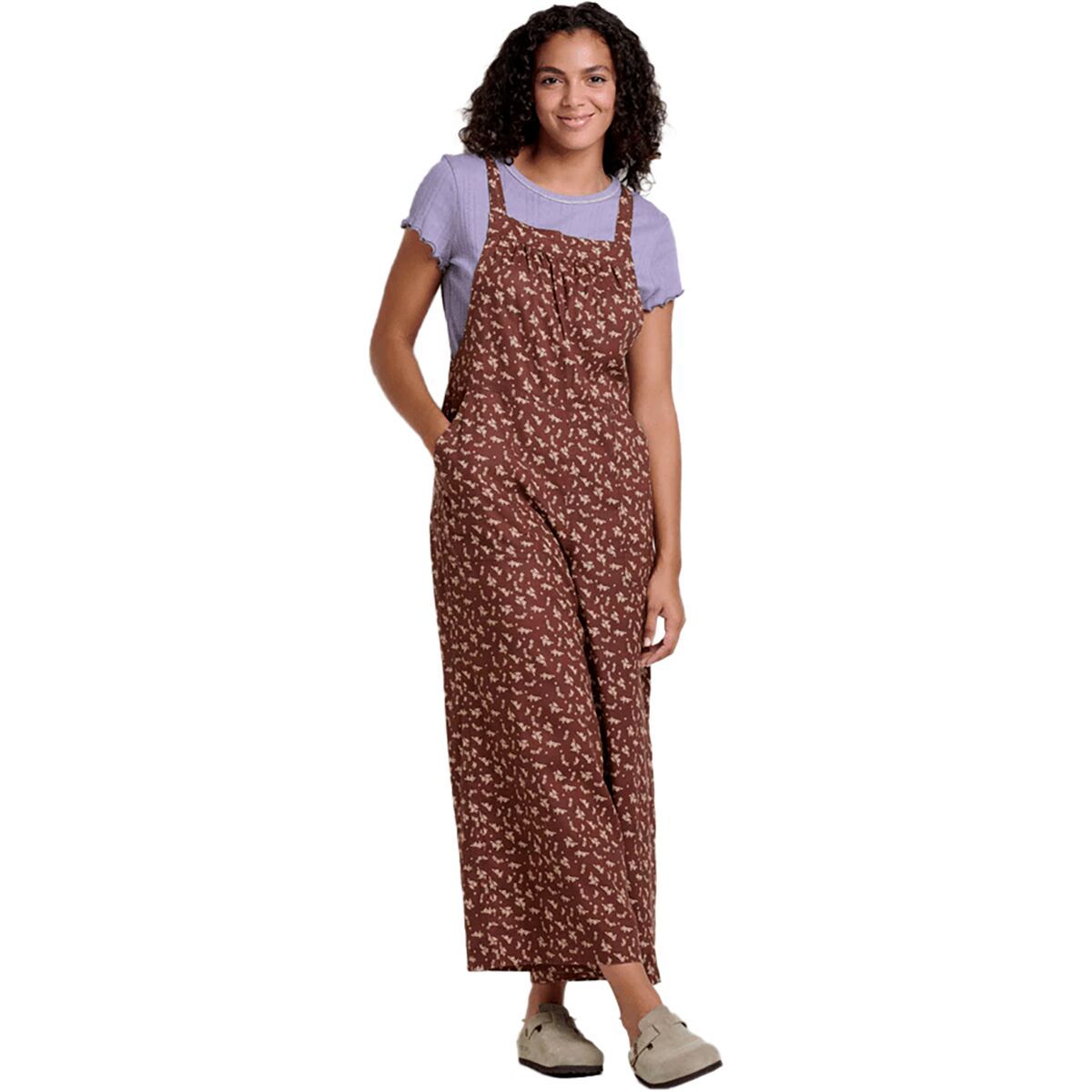 Toad&Co Women's Taj Hemp Overall in Chestnut Floral Print - Size: Small