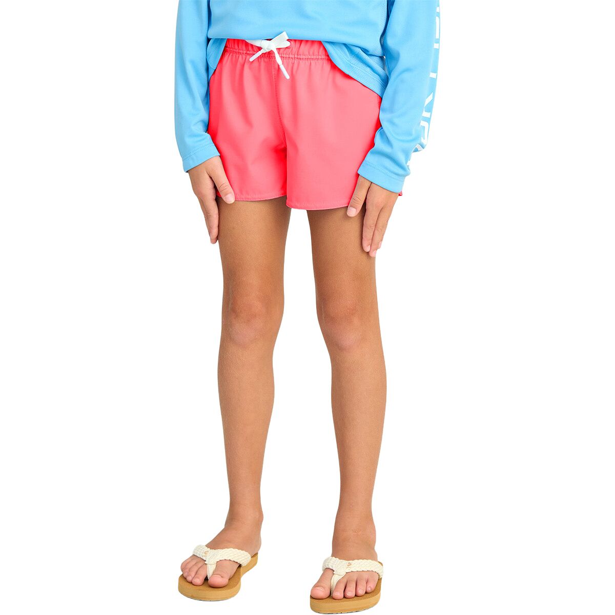 Huk Girl's Pursuit Volley Short in Neon Coral - Size: Small