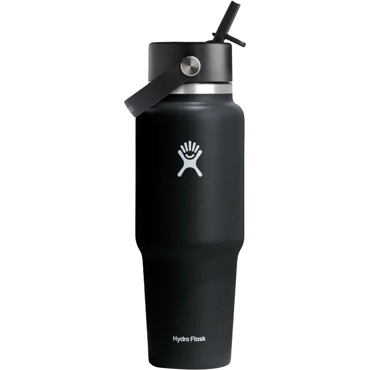 Hydro Flask 32oz Wide Mouth Flex Straw Cap Travel Water Bottle in Black