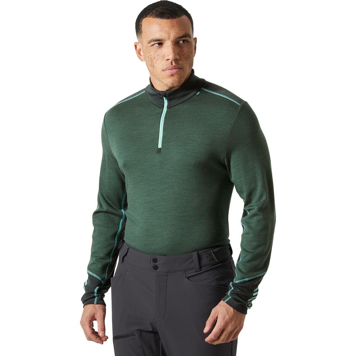 Helly Hansen Helly Hansen Men's Lifa Merino Midweight 1/2 Zip Top in Jungle Green - Size: XXL - $74.75 at Steep and Cheap