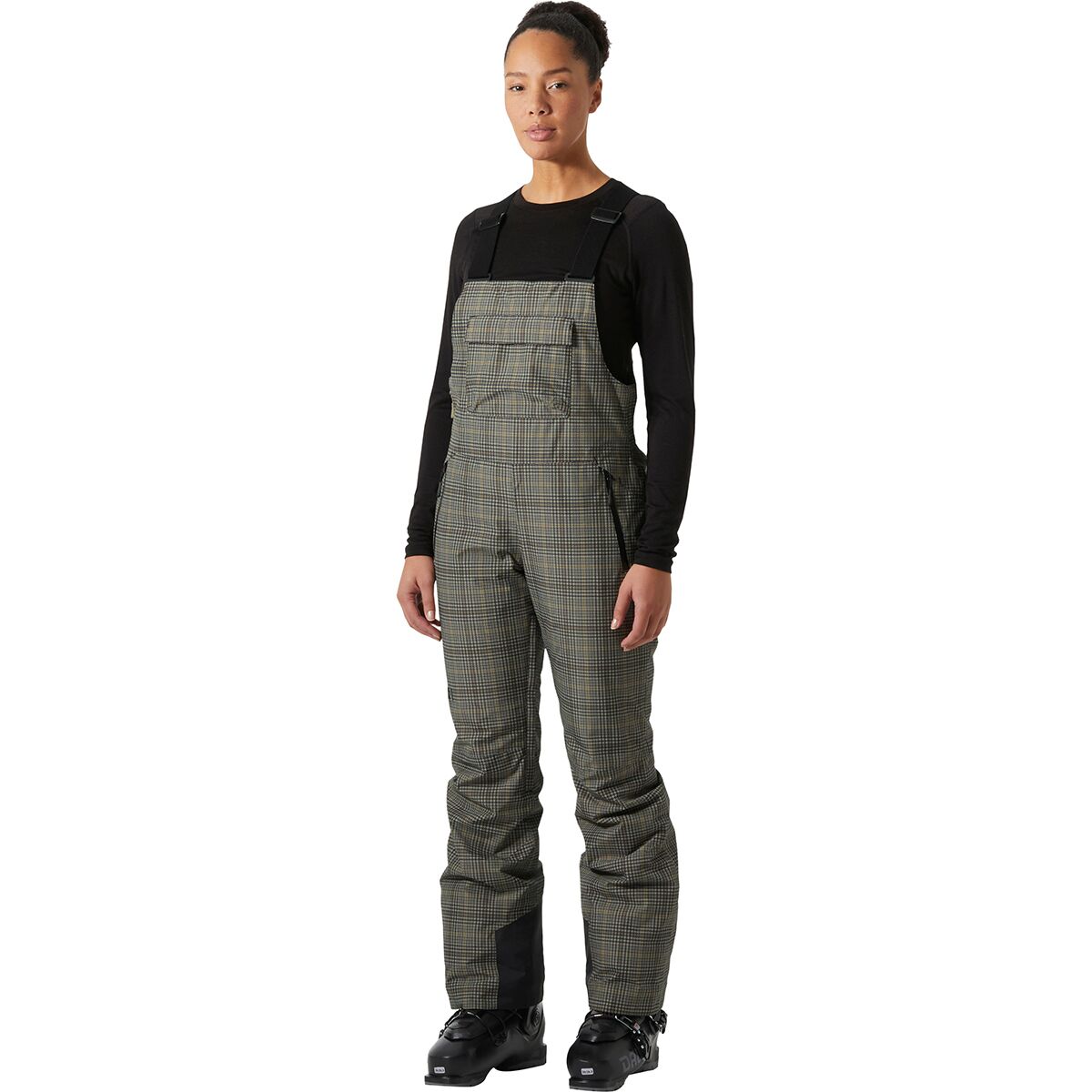 Helly Hansen Women's Legendary Insulated Bib Pant in Pebble Broxburn Plaid Aop - Size: XL