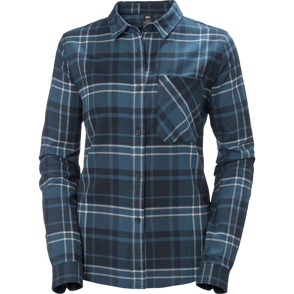 Helly Hansen Helly Hansen Women's Lokka Organic Flannel Long-Sleeve Shirt in Navy Plaid - Size: XS - $45.00 at Steep and Cheap