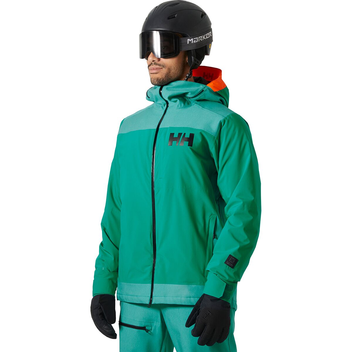 Helly Hansen Men's Powdreamer 2.0 Jacket in Signal Green Denim - Size: Large