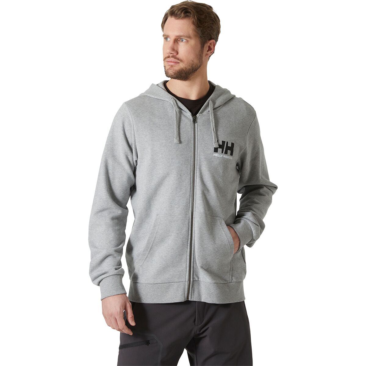 Helly Hansen Helly Hansen Men's Logo Full-Zip Hoodie 2.0 in Grey Melange - Size: Small - $58.50 at Steep and Cheap