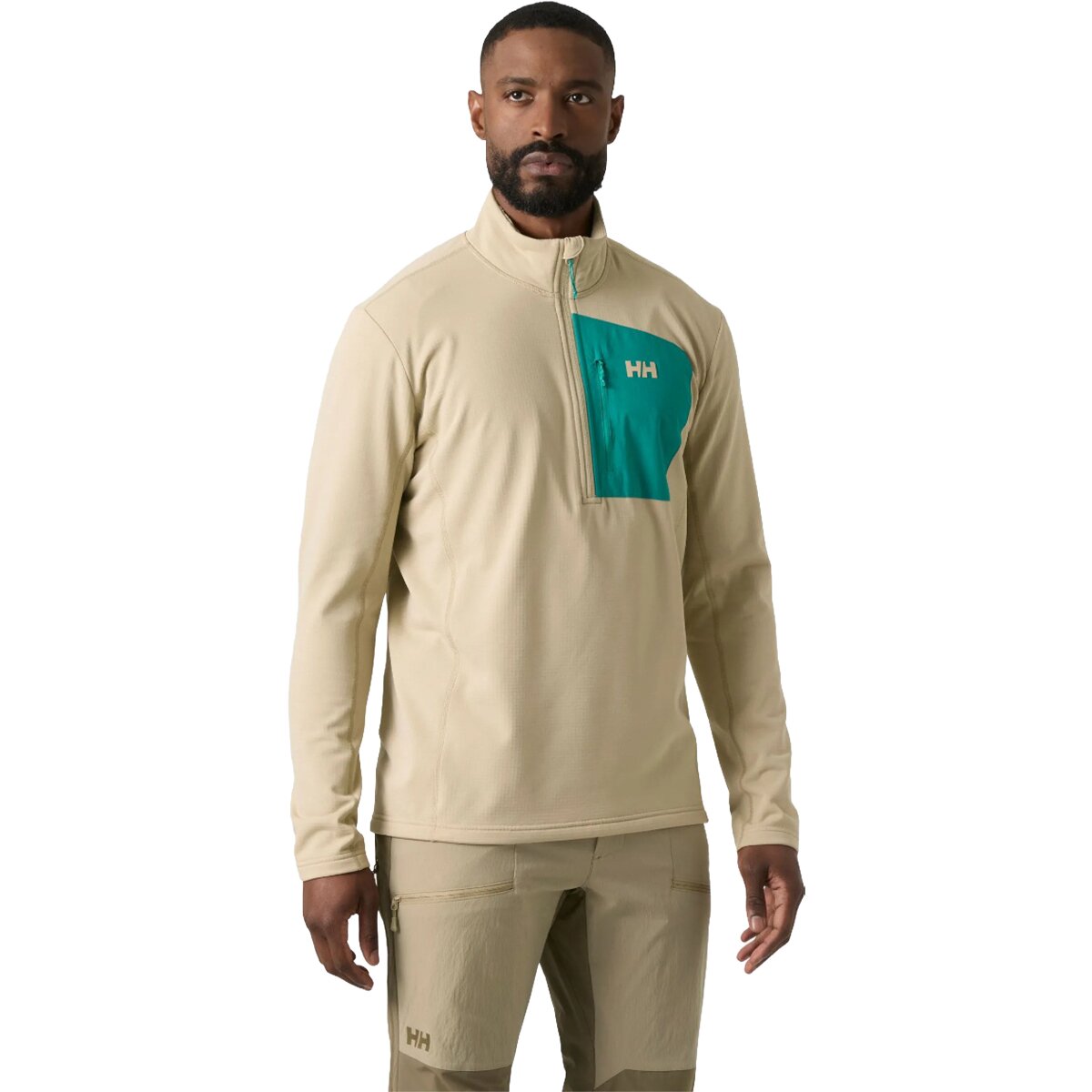 Helly Hansen Men's Versalite 1/2-Zip Fleece Jacket in Khaki / Sand - Size: Small