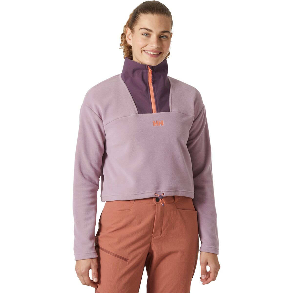 Helly Hansen Women's Daybreaker Cropped Fleece Jacket in Purple Clay - Size: XL