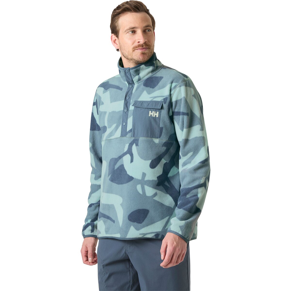 Helly Hansen Helly Hansen Men's Maridalen Printed Fleece Jacket in Windy Blue Hh Jpn Camo Aop - Size: XXL - $87.50 at Steep and Cheap