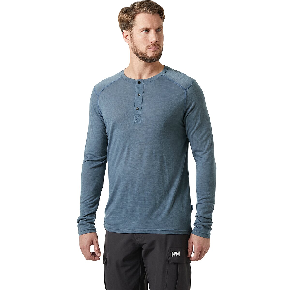 Helly Hansen Men's HH Durawool Long-Sleeve Henley in Washed Navy - Size: XL