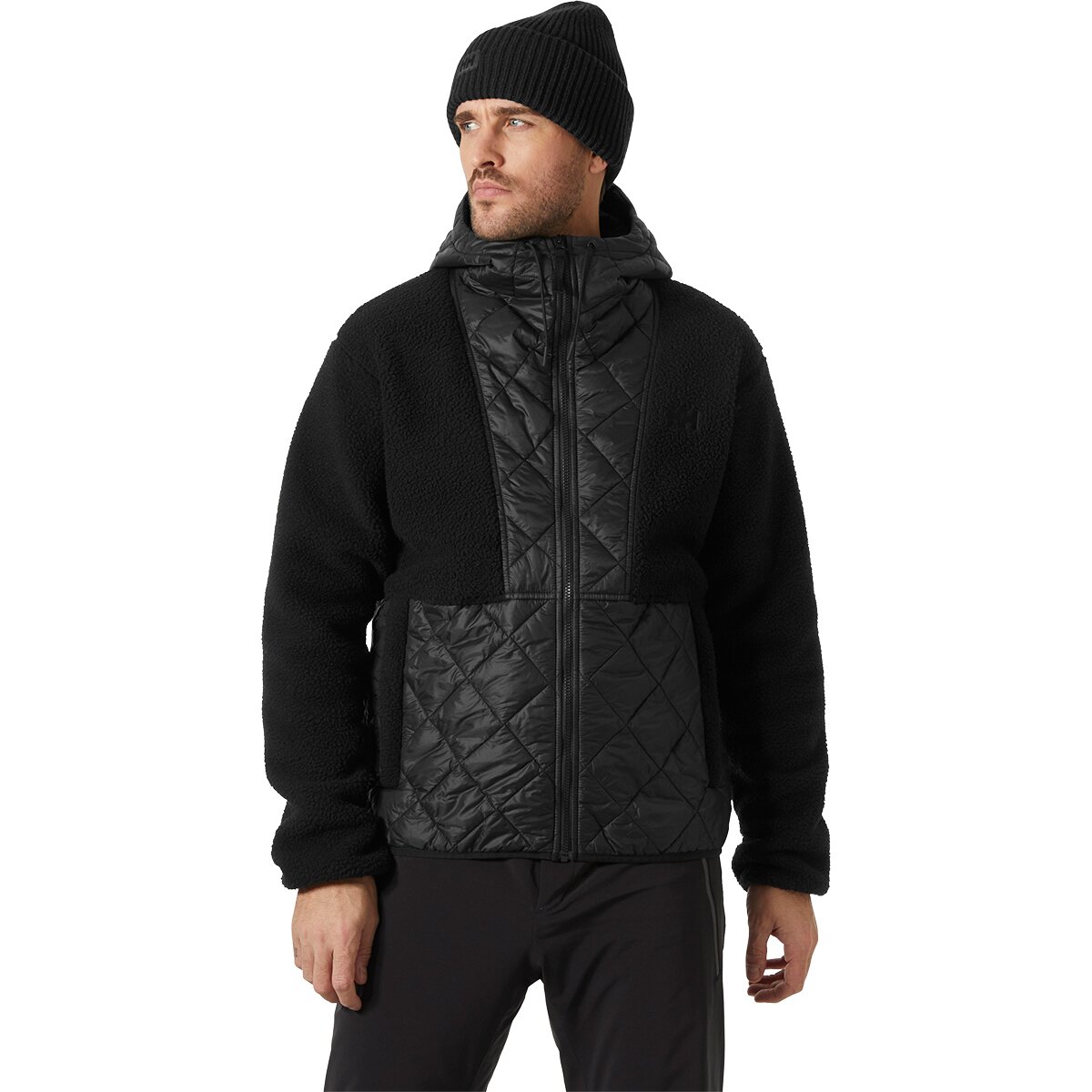Helly Hansen Men's Stowe Hooded Hybrid Jacket in Black - Size: Small