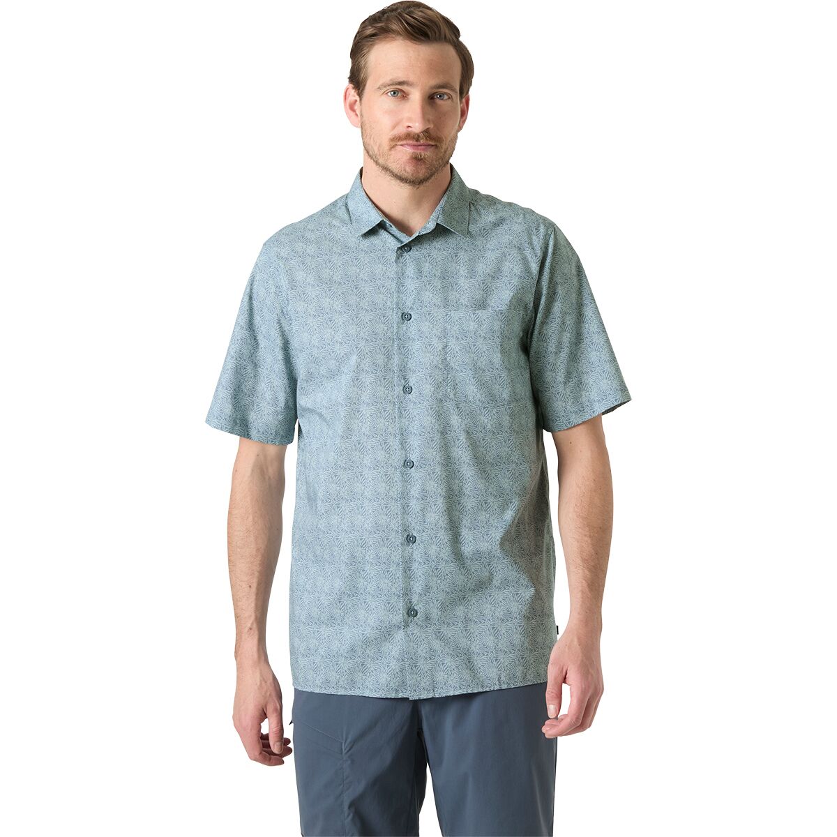 Helly Hansen Men's Viken Short-Sleeve Shirt in Washed Navy Stencil Sm Aop - Size: XL