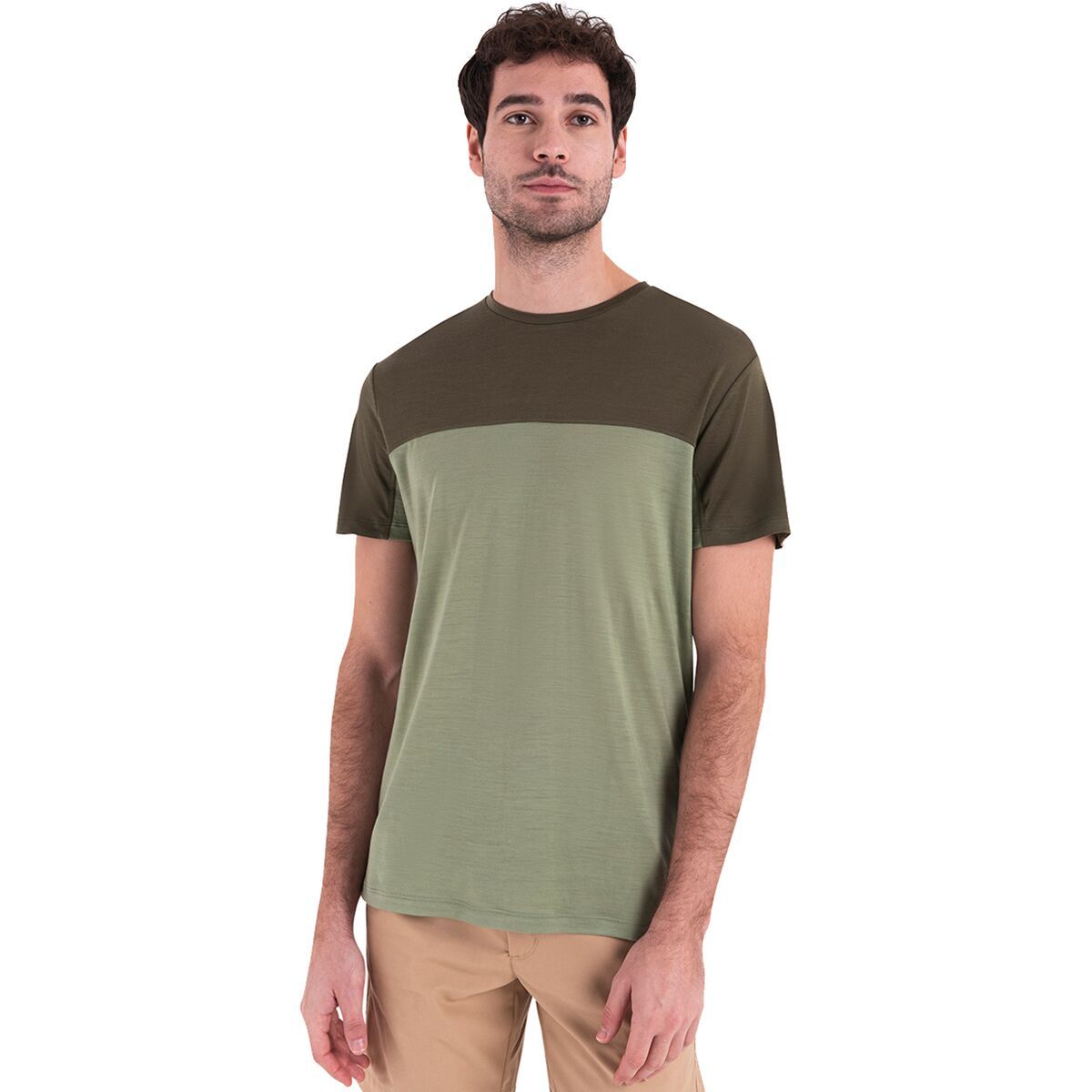 Icebreaker Men's Merino 125 Cool-Lite Sphere Colour Block T-Shirt in Lichen / Loden / CB - Size: XXL