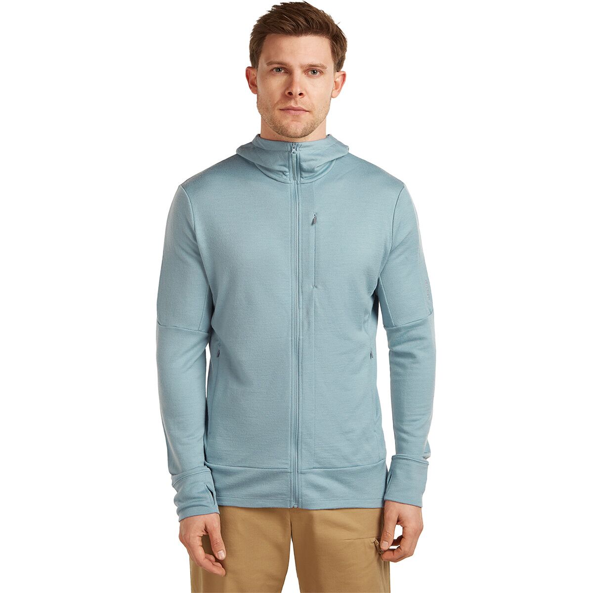 Icebreaker Men's Merino 260 Quantum Long-Sleeve Zip Hoodie in Flint Blue - Size: Small