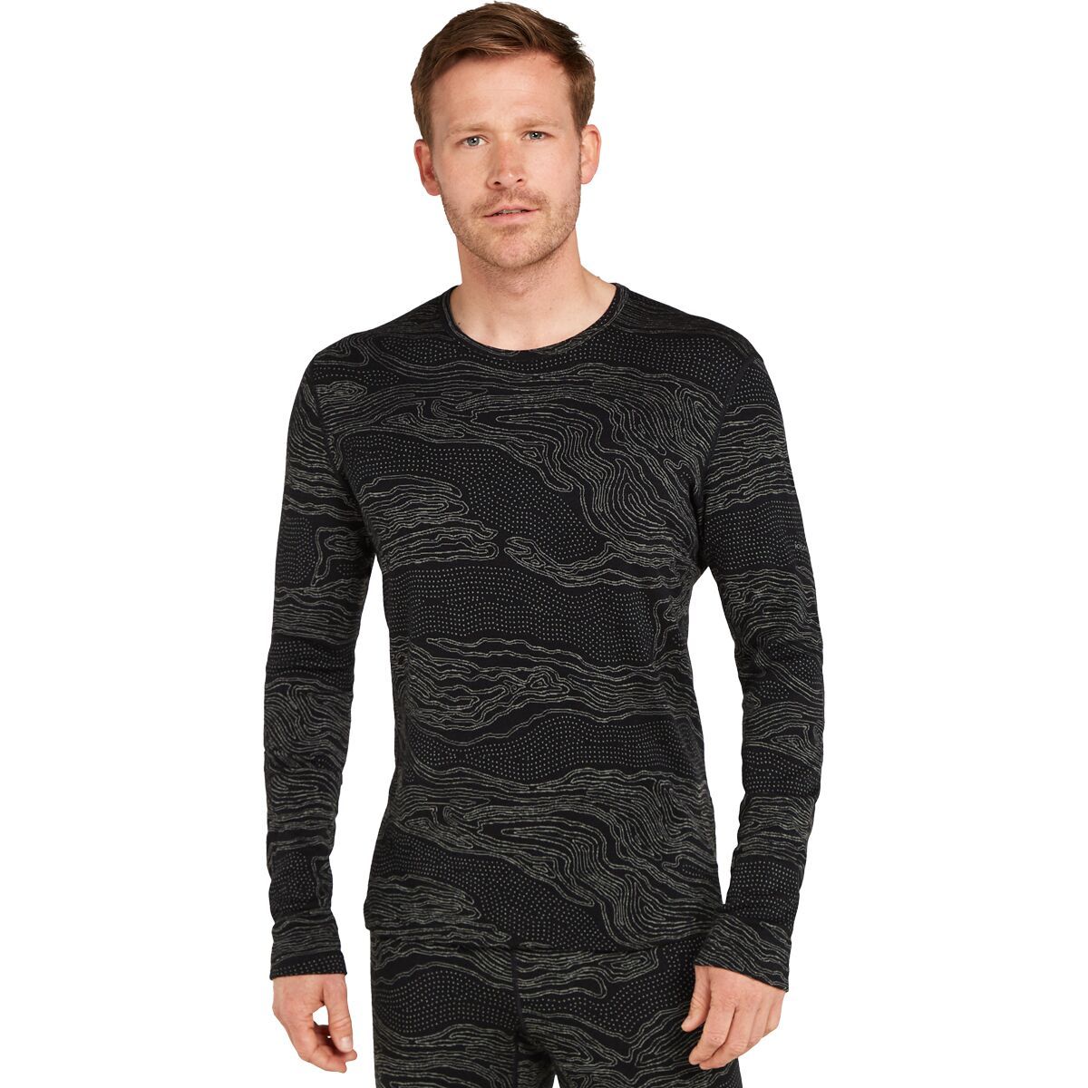 Icebreaker Men's Merino 260 Vertex Snow Guide Long-Sleeve Crewe in Brilliant / Baja - Size: Medium