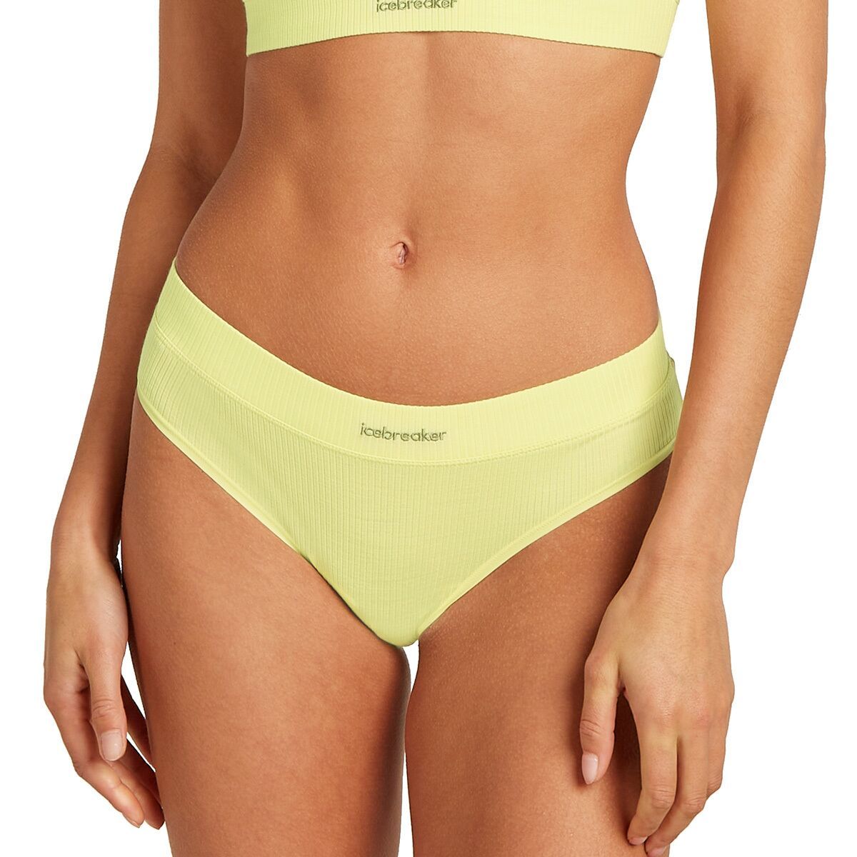 Icebreaker Women's Merino Blend Rib Lotus Hipster Bottom in Citrine - Size: XL