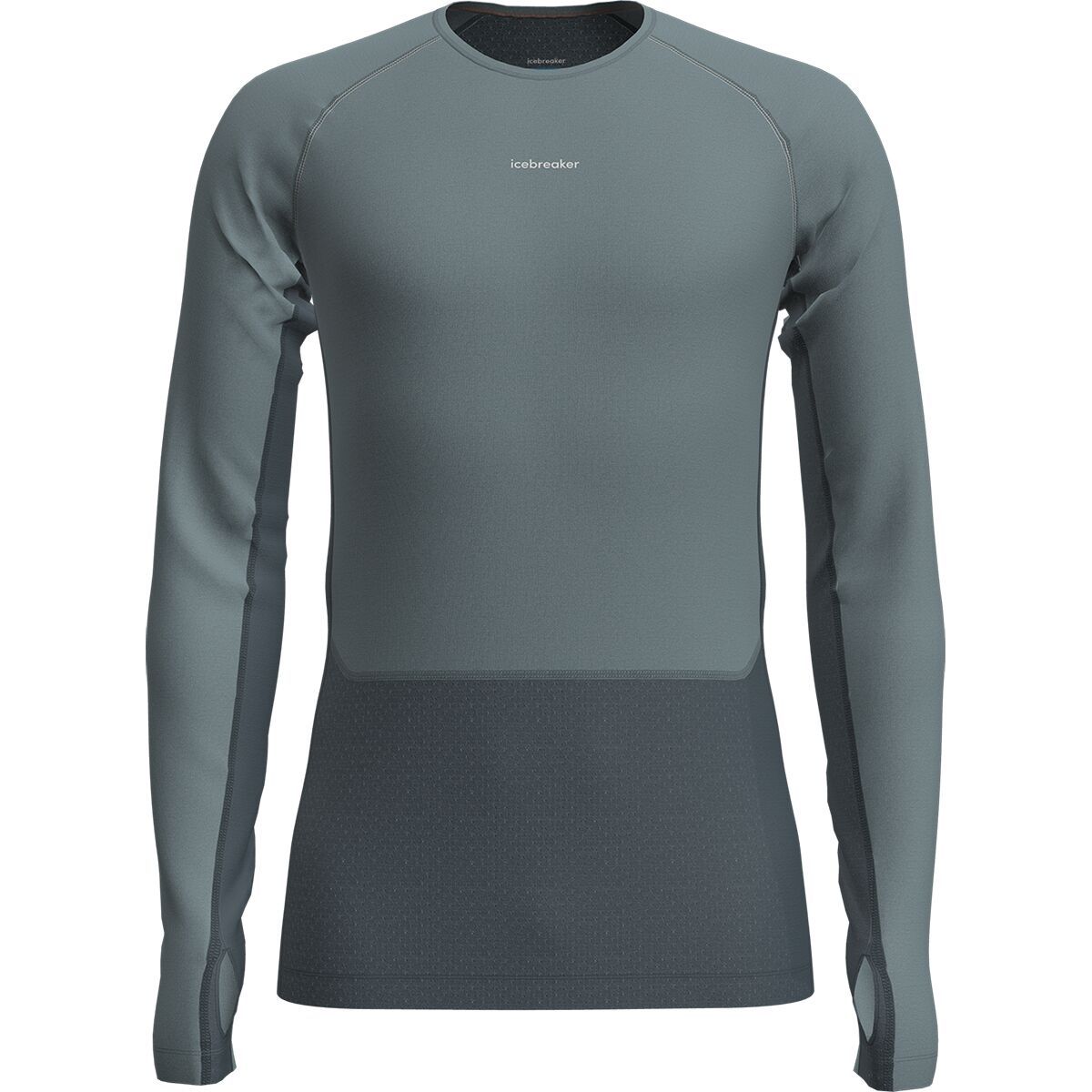 Icebreaker Men's Merino Blend 125 ZoneKnit Long-Sleeve Crewe in Abyss / Blue Ash / CB - Size: Medium