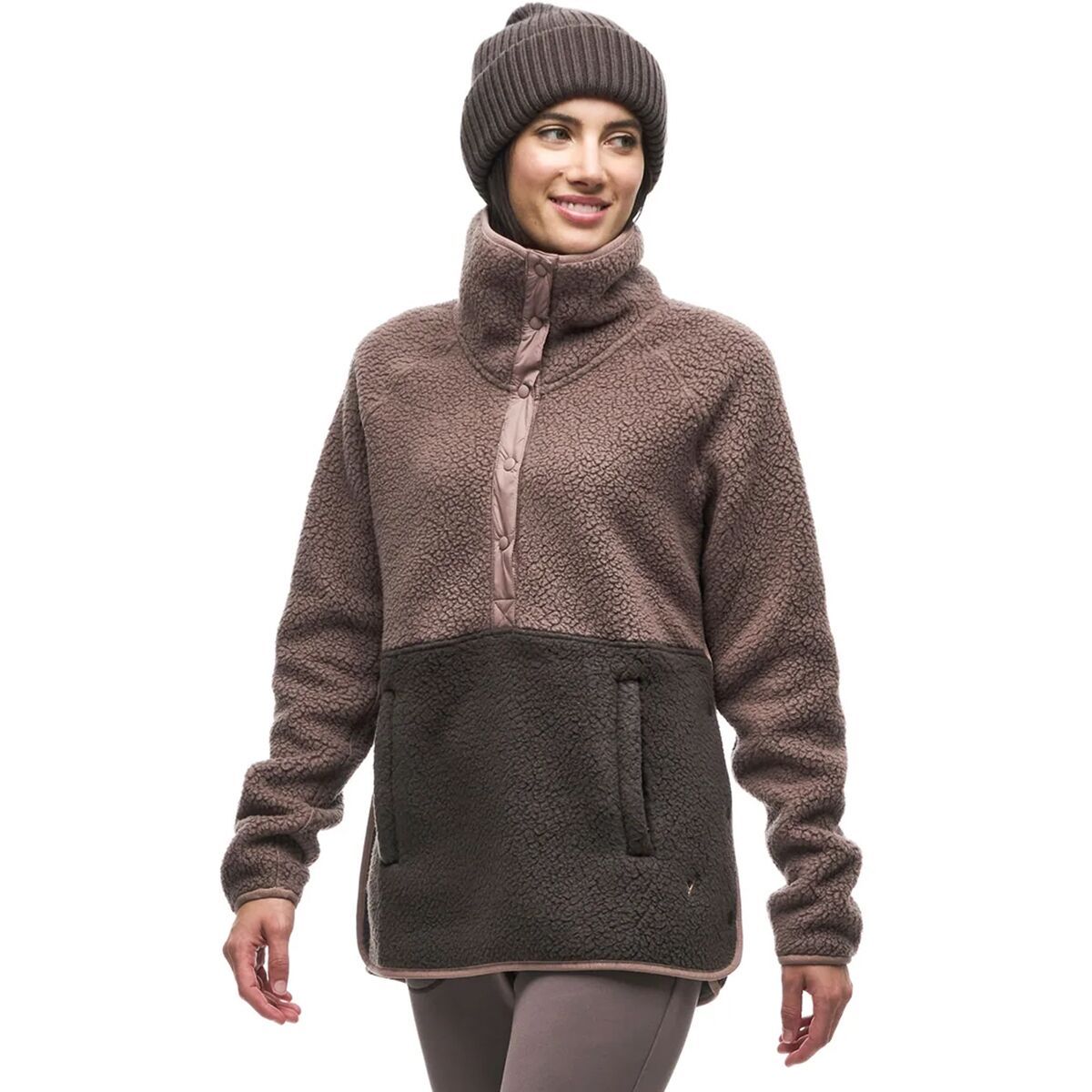 Indyeva Women's Pecora Fleece Pullover in Rhodonite / Walnut CB - Size: Large