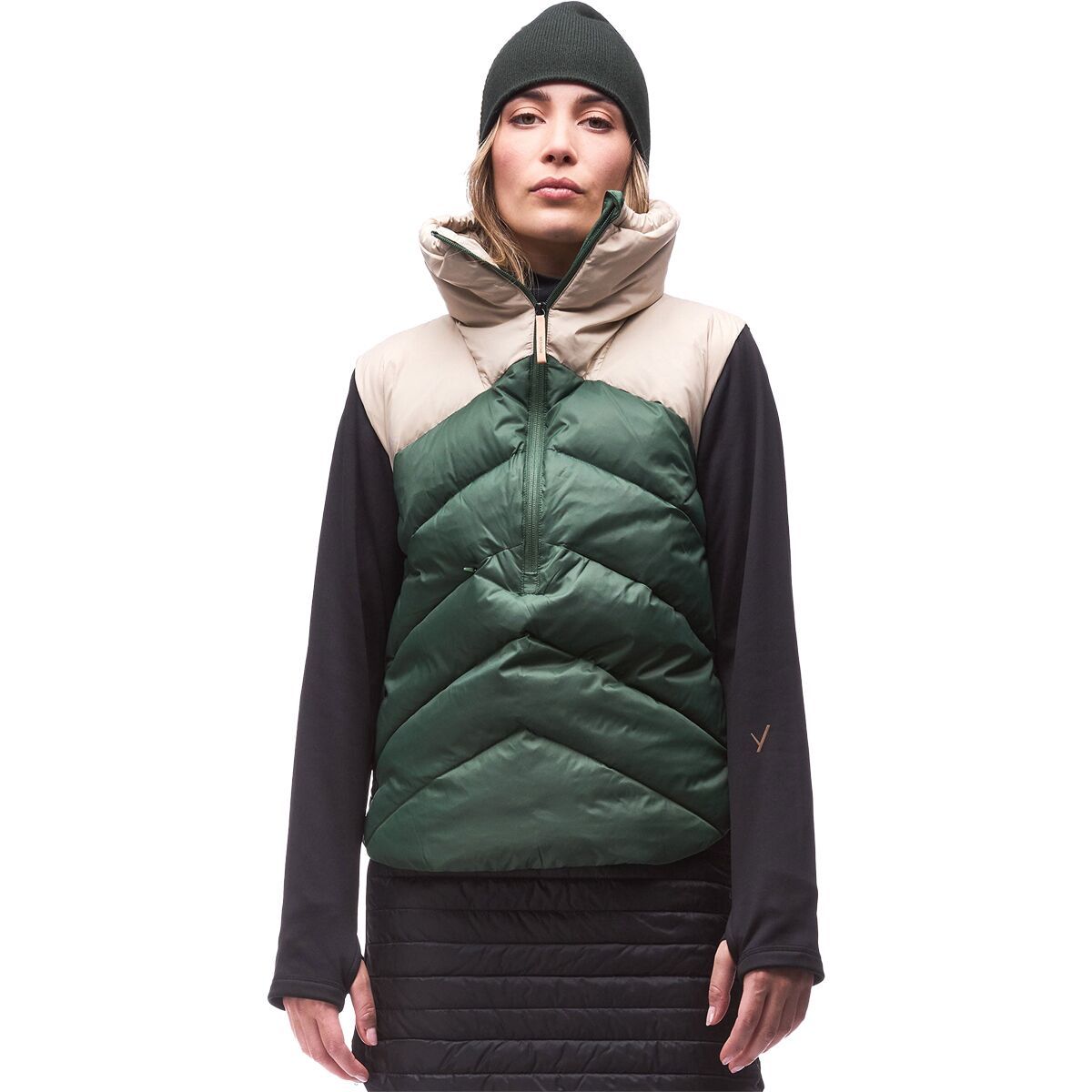 Indyeva Women's Huvila Pullover Jacket in Flax / Arugula CB - Size: Small