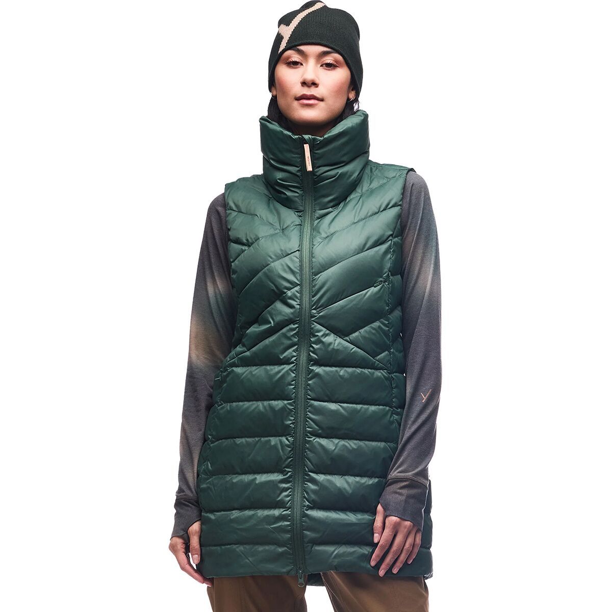 Indyeva Women's Kapa Long Full-Zip Vest in Arugula - Size: Small