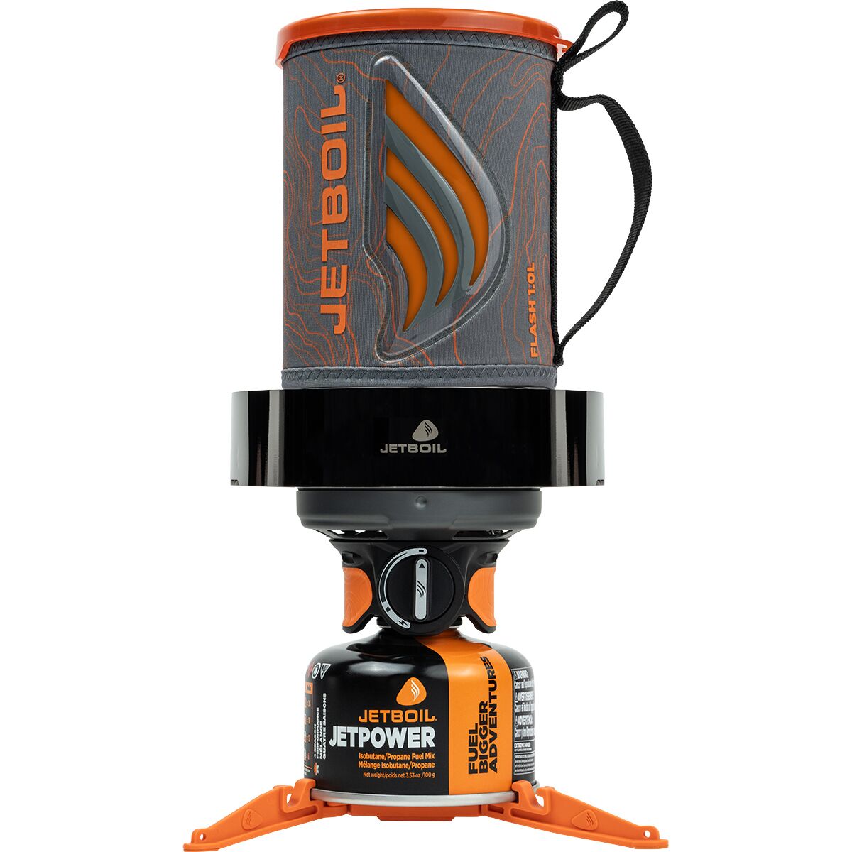 Jetboil Flash 1.0L Fast Boil Backpacking Stove System + Windscreen in Topo