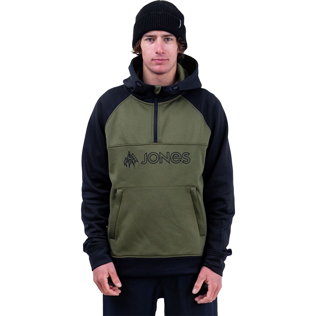 Jones Snowboards Jones Snowboards Men's Recycled Riding Fleece Hoodie in Moss Green - Size: Small - $97.96 at Steep and Cheap