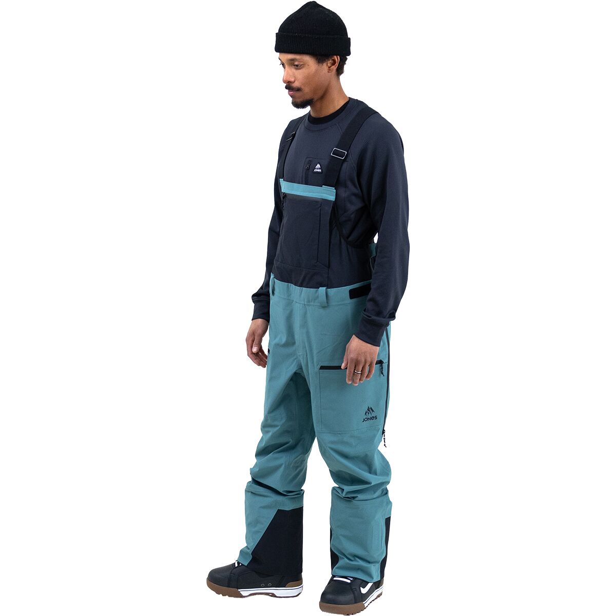 Jones Snowboards Jones Snowboards Men's Shralpinist Stretch Recycled Bib Pant in Atlantic Blue - Size: Small - $237.48 at Steep and Cheap
