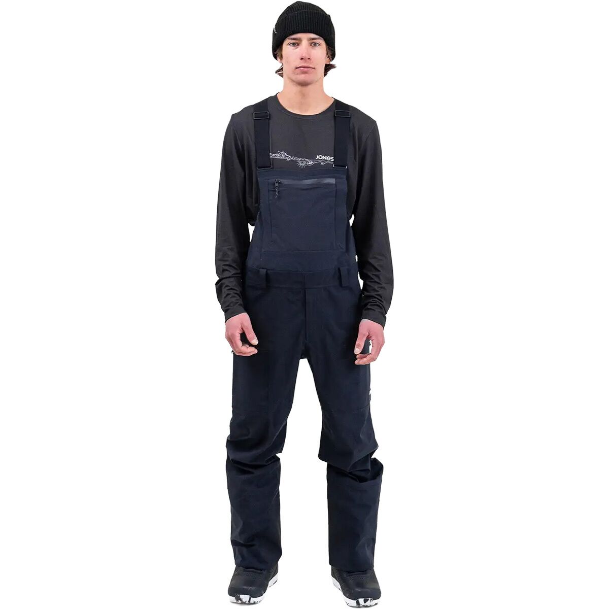 Jones Snowboards Jones Snowboards Men's Shralpinist Stretch Recycled Bib Pant in Stealth Black - Size: XL - $237.48 at Steep and Cheap