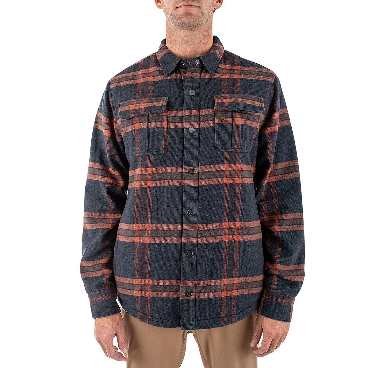 Jetty Men's Sherpa Flannel Shirt Jacket in Tidal - Size: Small