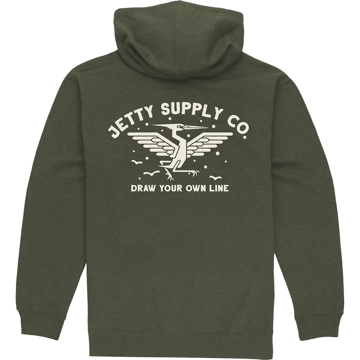 Jetty Men's Heron Zip Up Hoodie in Military - Size: Medium