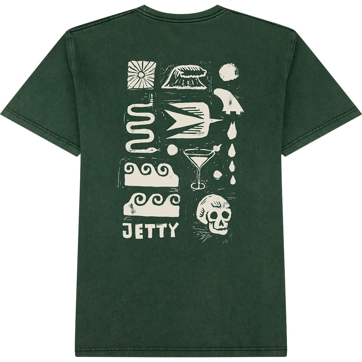 Jetty Men's Runes T-Shirt in Green - Size: Medium