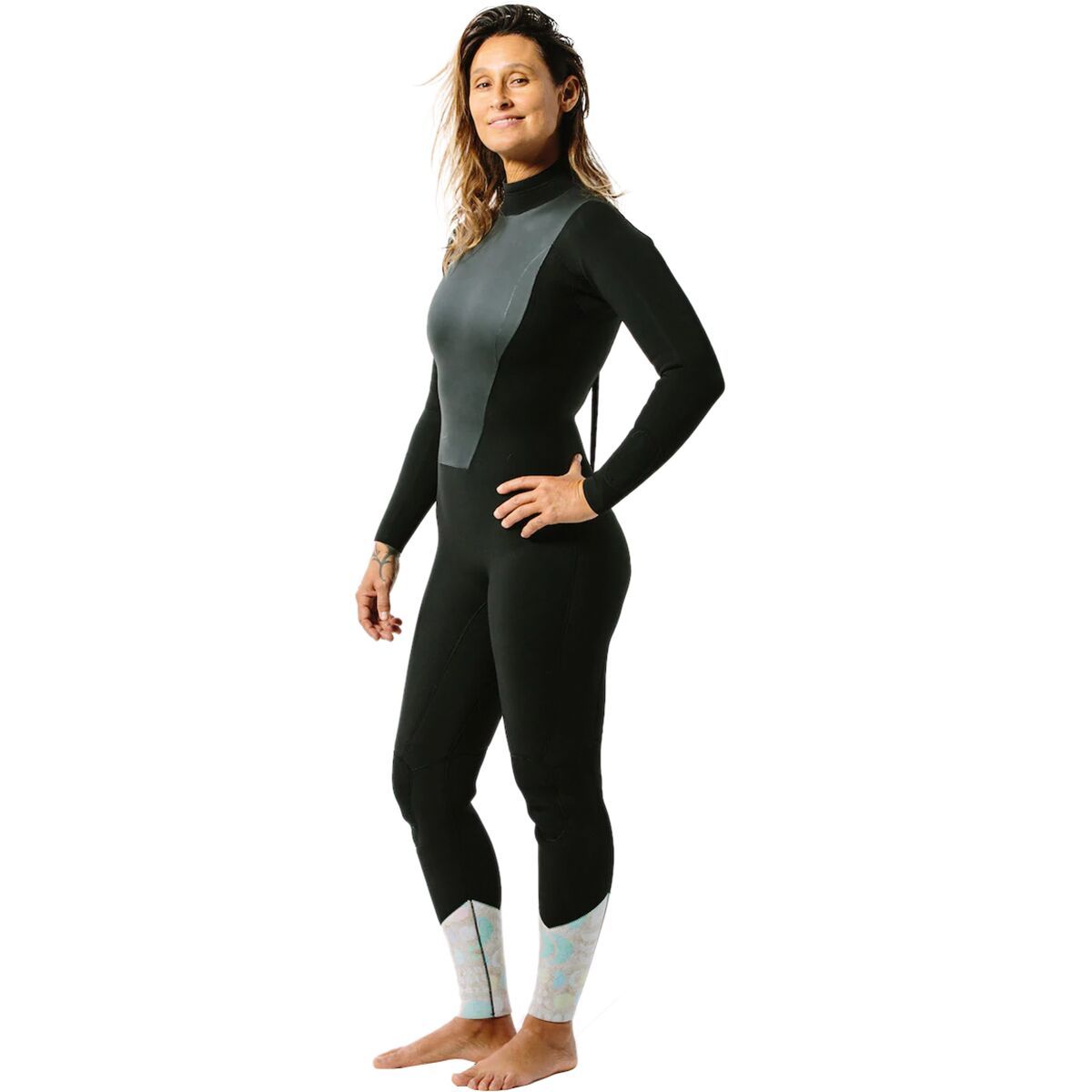Kassia Surf Women's 3/2 La Luna Back-Zip Fullsuit Wetsuit in Black / Moon - Size: XS/4
