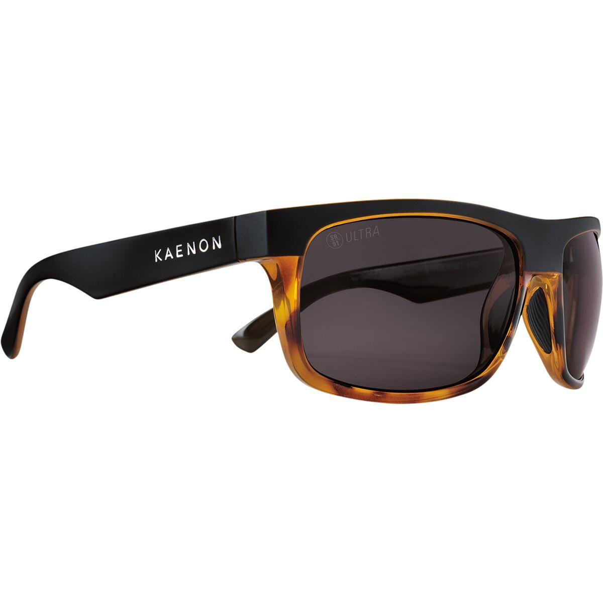 Kaenon Burnet Mid Ultra Polarized Sunglasses in Matte Black Tortoise / Ultra Grey 12