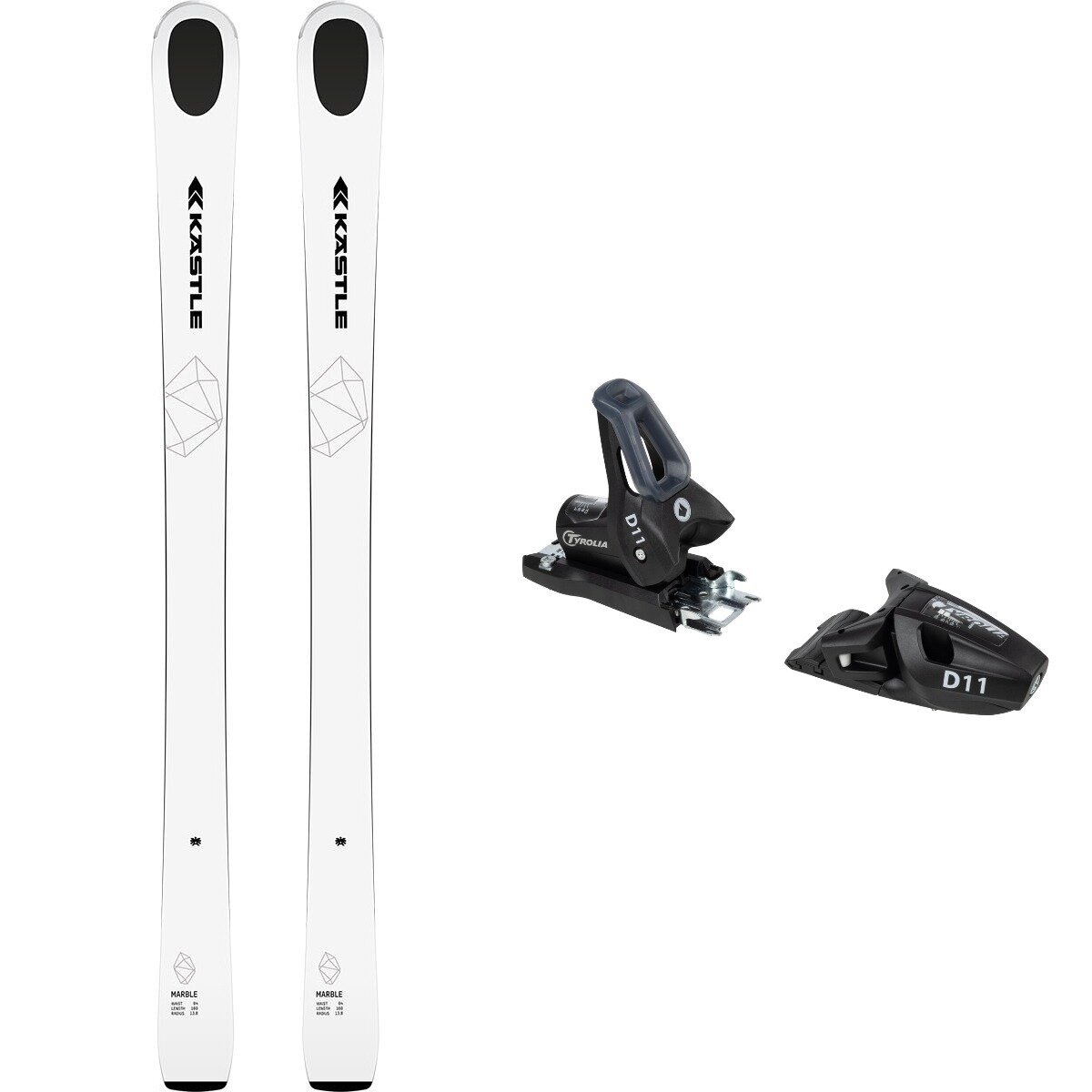 Kastle Kastle Marble 84 Ski + D11 Binding - 2026 in Solid Blk - Size: 160cm in 90mm in OS - $454.93 at Steep and Cheap