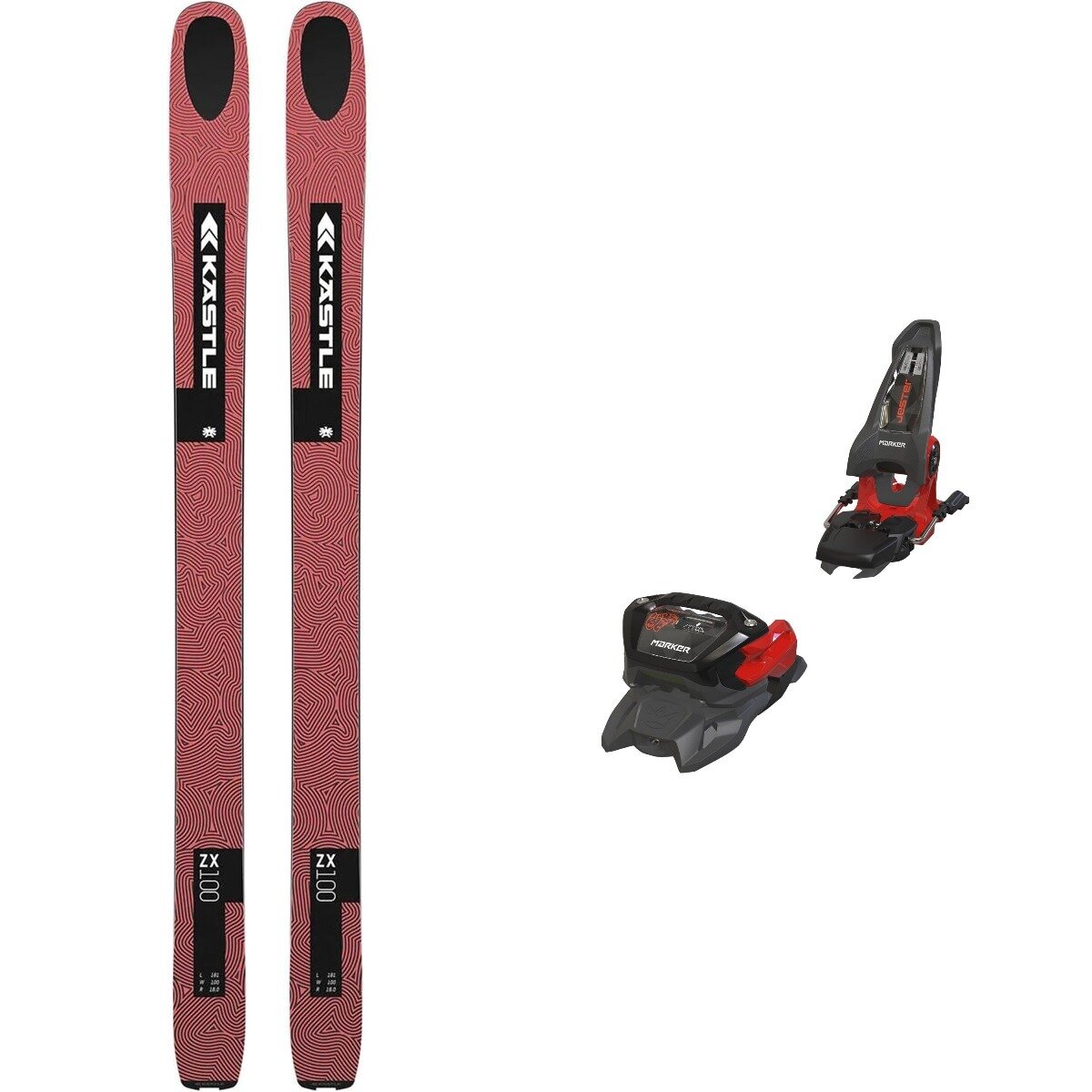 Kastle Kastle ZX 100 Ski + Jester 16 ID Binding - 2026 in Red / Ant - Size: 175cm/100mm/OS - $888.29 at Steep and Cheap