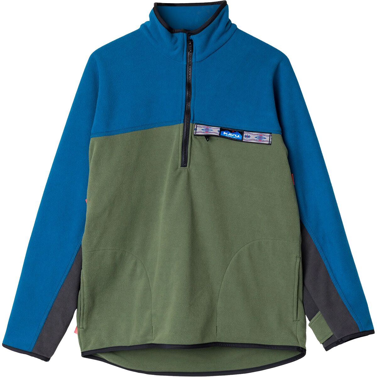 KAVU KAVU Men's Throwshirt Fleece Pullover - 1/2-Zip in Forest Block - Size: Small - $89.98 at Steep and Cheap