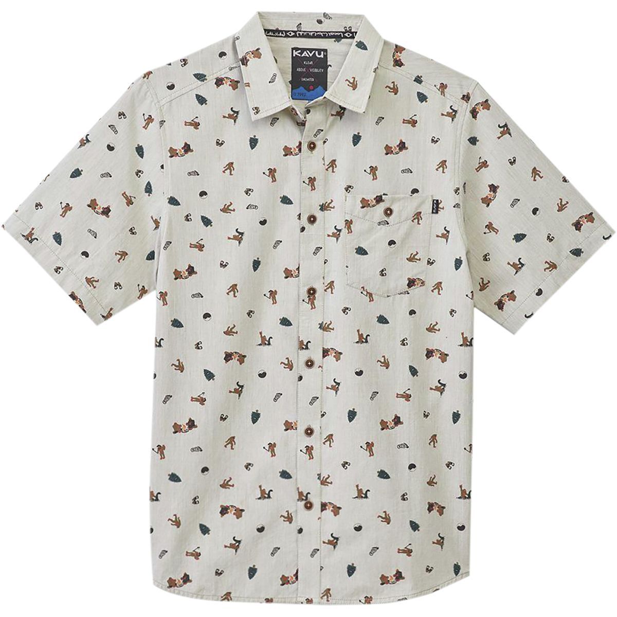 KAVU Men's Juan Short-Sleeve Shirt in Sasquatch Toss - Size: Medium