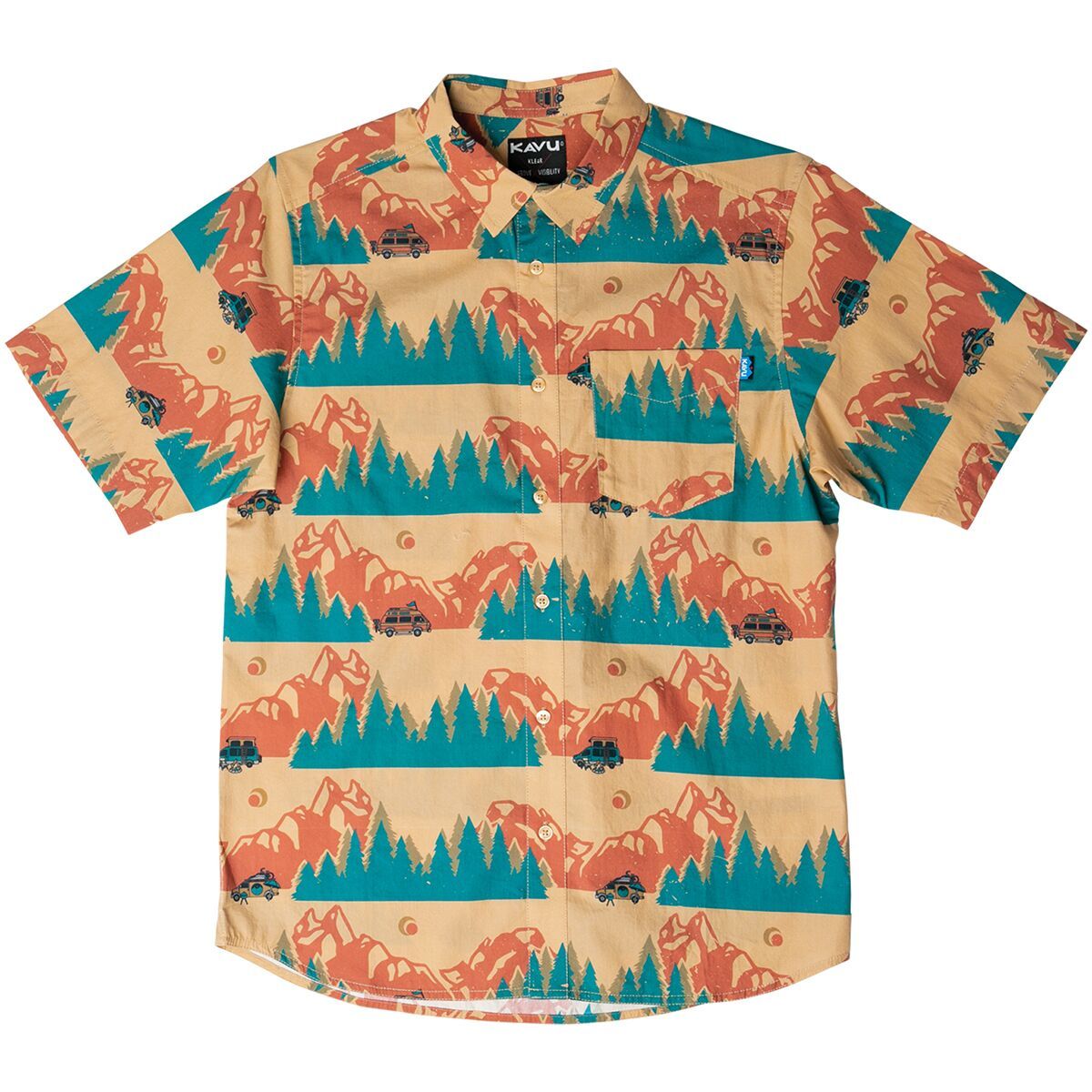 KAVU Men's The Jam Short-Sleeve Shirt in Garden Anglers - Size: XXL