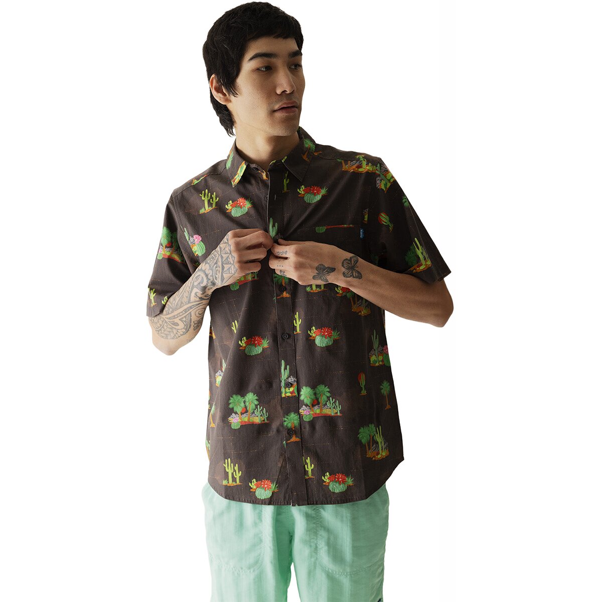 KAVU Men's The Jam Short-Sleeve Shirt in Wild Desert - Size: Small