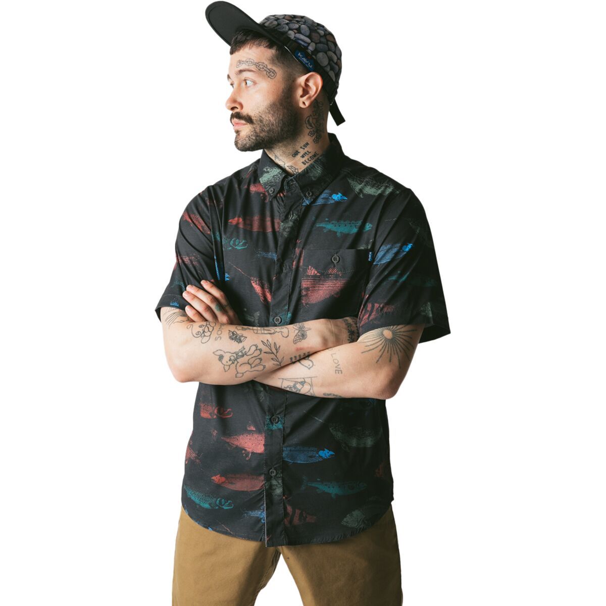 KAVU Men's River Wrangler Shirt in Fiddlehead - Size: Large