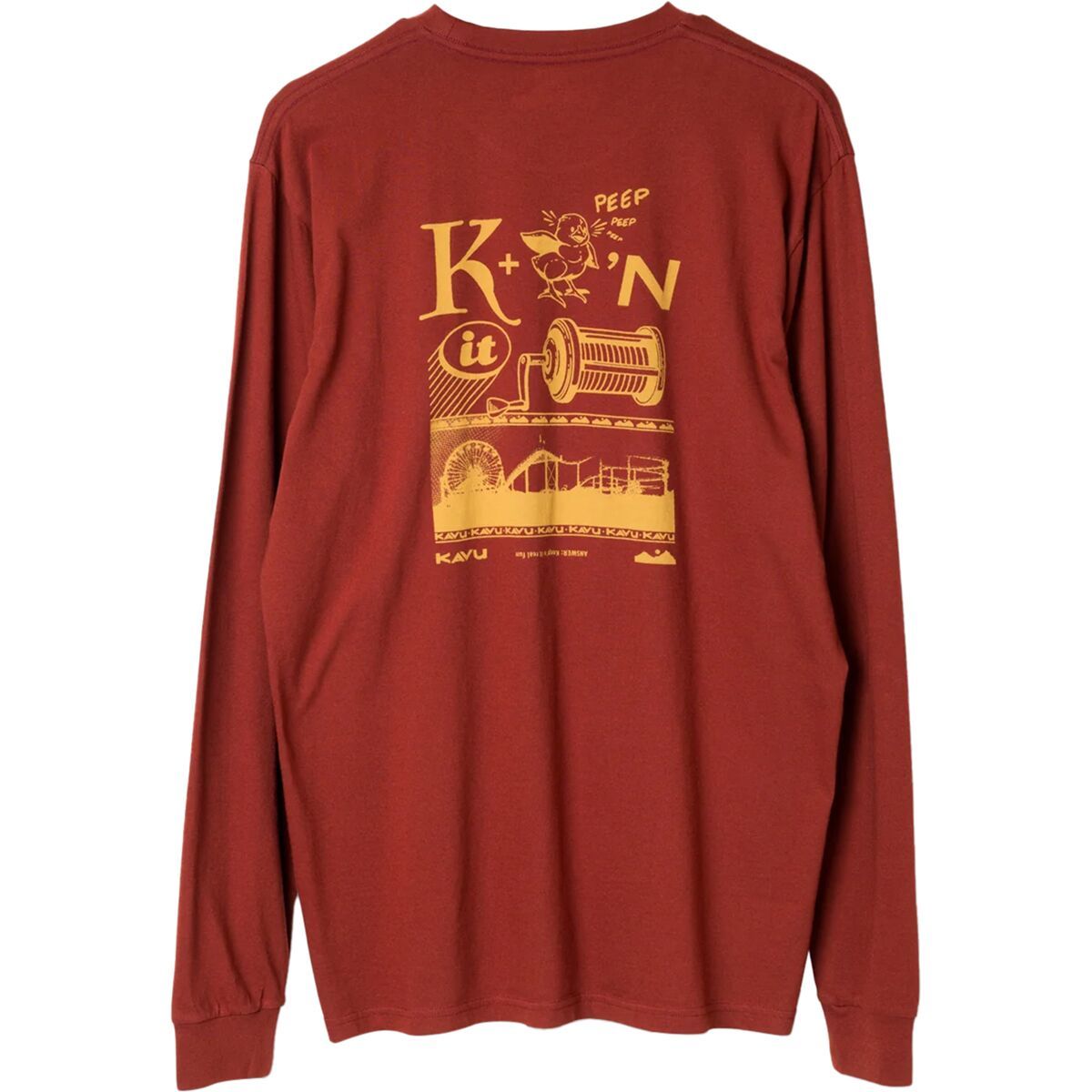 KAVU Men's Puzzle Time Long-Sleeve T-Shirt in Fired Brick - Size: XL