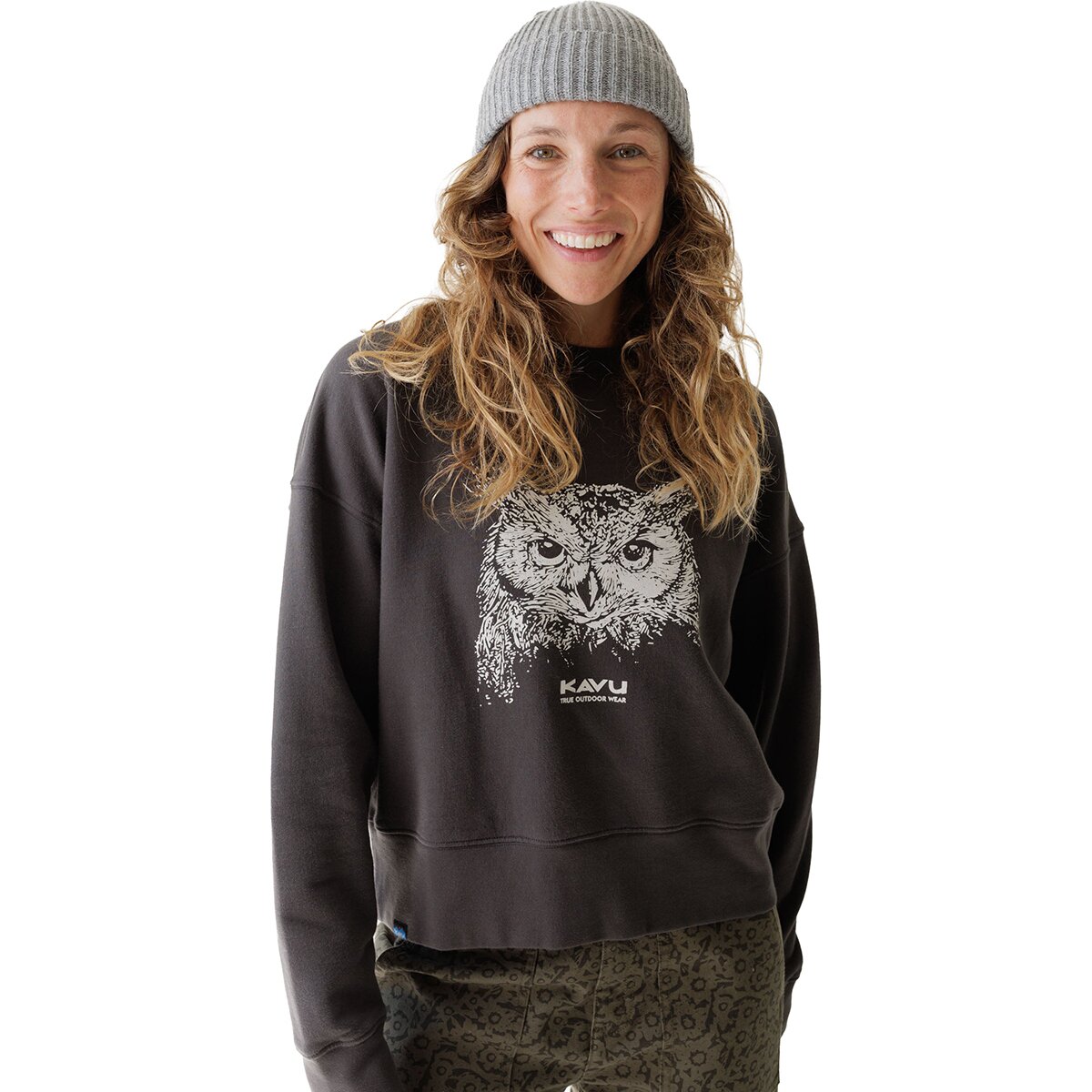 KAVU Women's Crew Crop Top in Night Owl - Size: XS