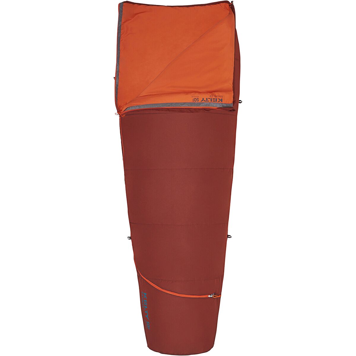 Kelty Rambler 50 Sleeping Bag: 50F Synthetic in Fired Brick - Size: Regular/Right Zip