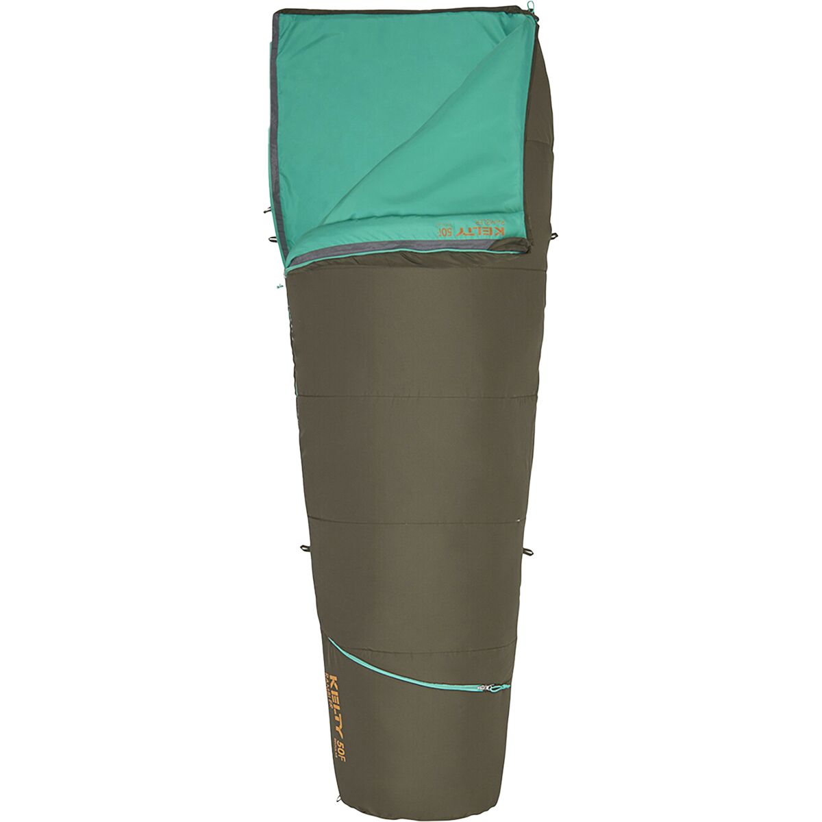 Kelty Rambler 50 Sleeping Bag: 50F Synthetic in Peat - Size: Regular/Right Zip