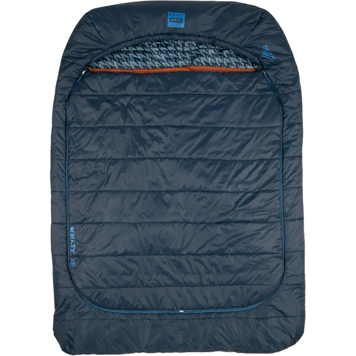 Kelty Tru.Comfort Doublewide Sleeping Bag: 20F Synthetic in Pageant Blue / Cathay Spice